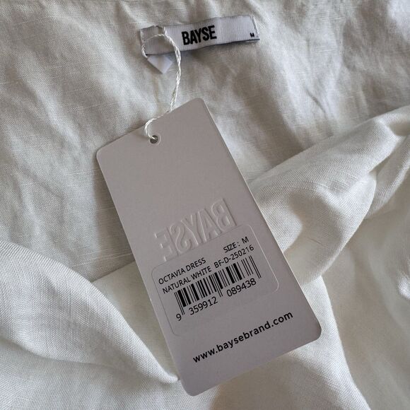 NWT BAYSE Brand Octavia White Maxi Dress Greek Goddess Sleeveless Sz M $140 - Picture 9 of 13